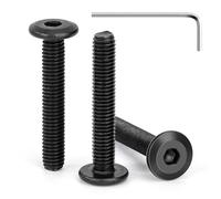 Tunejoy 30 Piezas Tornillos de Cabeza Plana M5 x 30 mm Negro Tornillo de Cabeza Hexagonal de Acero Inoxidable A2 V2A Perno de Muebles con llave Allen Rosca Completa