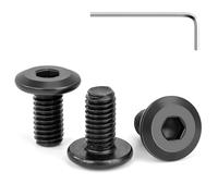 Tunejoy 30 Piezas Tornillos de Cabeza Plana M6 x 12 mm Negro Tornillo de Cabeza Hexagonal de Acero Inoxidable A2 V2A Perno de Muebles con llave Allen Rosca Completa