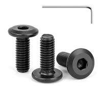 Tunejoy 30 Piezas Tornillos de Cabeza Plana M6 x 16 mm Negro Tornillo de Cabeza Hexagonal de Acero Inoxidable A2 V2A Perno de Muebles con llave Allen Rosca Completa
