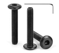 Tunejoy 30 Piezas Tornillos de Cabeza Plana M6 x 35 mm Negro Tornillo de Cabeza Hexagonal de Acero Inoxidable A2 V2A Perno de Muebles con llave Allen Rosca Completa