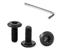 Tunejoy 30 Piezas Tornillos de Cabeza Plana Torx M4 x 10 mm Negro Tornillo de Cabeza Hexagonal de Acero Inoxidable A2 V2A Perno de Muebles con T20 llave Rosca Completa