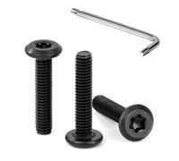 Tunejoy 30 Piezas Tornillos de Cabeza Plana Torx M4 x 20 mm Negro Tornillo de Cabeza Hexagonal de Acero Inoxidable A2 V2A Perno de Muebles con T20 llave Rosca Completa