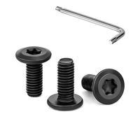 Tunejoy 30 Piezas Tornillos de Cabeza Plana Torx M5 x 12 mm Negro Tornillo de Cabeza Hexagonal de Acero Inoxidable A2 V2A Perno de Muebles con T25 llave Rosca Completa