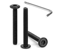 Tunejoy 30 Piezas Tornillos de Cabeza Plana Torx M5 x 40 mm Negro Tornillo de Cabeza Hexagonal de Acero Inoxidable A2 V2A Perno de Muebles con T25 llave Rosca Completa