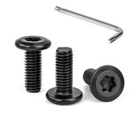 Tunejoy 30 Piezas Tornillos de Cabeza Plana Torx M6 x 16 mm Negro Tornillo de Cabeza Hexagonal de Acero Inoxidable A2 V2A Perno de Muebles con T30 llave Rosca Completa