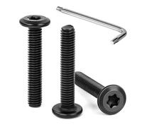 Tunejoy 30 Piezas Tornillos de Cabeza Plana Torx M6 x 35 mm Negro Tornillo de Cabeza Hexagonal de Acero Inoxidable A2 V2A Perno de Muebles con T30 llave Rosca Completa