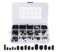 Tunejoy 300 Piezas Tornillos Prisioneros de Cabeza Hexagonal M2.5 M3 M4 M5 M6 M8 Tornillos Sin Cabeza Acero de Aleación con Llave Allen