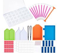 Tunejoy Accesorios de Pintura de Diamante DIY Kit de Herramientas de Pintura de Diamantes con Caja Organizador para Painting Stitch Dibujo Joyas Pierdas Manicura de Uñas