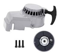 Tunejoy Arrancador de Retroceso Minimoto Arranque de Tracción Moto Aluminio Easy Pull Starter para 2 Tiempos 47cc 49cc ATV Dirt Bike Mini Moto Quad Plateado