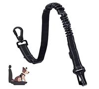 Tunejoy Cinturones de Seguridad para Perros Ajustable Arnés para Mascotas de Coche Elástico con Amortiguación y Fuerte Mosquetón para Gatos Negro