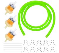 Tunejoy Kit de Filtro Combustible Moto con 1M Manguera de Gasolina y 3 Piezas Filtro Gasolina 10 Abrazaderas para ATV Pit Bike Scooter Ciclomotor Go Kart Verde