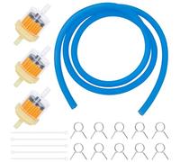 Tunejoy Kit de Filtro Combustible Moto con 1M Manguera de Gasolina y 3 Piezas Filtro Gasolina 10 Abrazaderas para ATV Pit Bike Scooter Ciclomotor Go Kart Azul