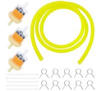 Tunejoy Kit de Filtro Combustible Moto con 1M Manguera de Gasolina y 3 Piezas Filtro Gasolina 10 Abrazaderas para ATV Pit Bike Scooter Ciclomotor Go Kart Amarillo