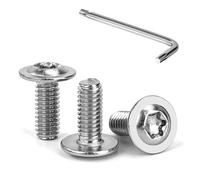 Tunejoy M4 x 10 mm Tornillos de Cabeza Alomada Torx con Brida Tornillo de Cabeza Hexagonal de Acero Inoxidable A2 V2A Tornillos Máquina con T20 Allen Rosca Completa 20 Piezas
