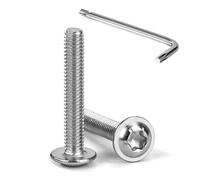 Tunejoy M4 x 25 mm Tornillos de Cabeza Alomada Torx con Brida Tornillo de Cabeza Hexagonal de Acero Inoxidable A2 V2A Tornillos Máquina con T20 Allen Rosca Completa 20 Piezas