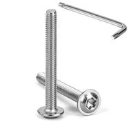 Tunejoy M4 x 35 mm Tornillos de Cabeza Alomada Torx con Brida Tornillo de Cabeza Hexagonal de Acero Inoxidable A2 V2A Tornillos Máquina con T20 Allen Rosca Completa 20 Piezas