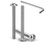 Tunejoy M4 x 40 mm Tornillos de Cabeza Alomada Torx con Brida Tornillo de Cabeza Hexagonal de Acero Inoxidable A2 V2A Tornillos Máquina con T20 Allen Rosca Completa 30 Piezas