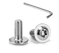 Tunejoy M5 x 12 mm Tornillos de Cabeza Alomada Torx con Brida Tornillo de Cabeza Hexagonal de Acero Inoxidable A2 V2A Tornillos Máquina con T25 Allen Rosca Completa 20 Piezas
