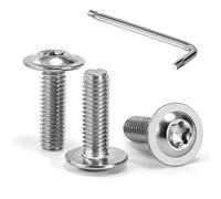 Tunejoy M5 x 16 mm Tornillos de Cabeza Alomada Torx con Brida Tornillo de Cabeza Hexagonal de Acero Inoxidable A2 V2A Tornillos Máquina con T25 Allen Rosca Completa 30 Piezas