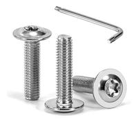 Tunejoy M5 x 20 mm Tornillos de Cabeza Alomada Torx con Brida Tornillo de Cabeza Hexagonal de Acero Inoxidable A2 V2A Tornillos Máquina con T25 Allen Rosca Completa 30 Piezas