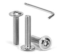 Tunejoy M5 x 25 mm Tornillos de Cabeza Alomada Torx con Brida Tornillo de Cabeza Hexagonal de Acero Inoxidable A2 V2A Tornillos Máquina con T25 Allen Rosca Completa 30 Piezas