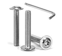 Tunejoy M5 x 30 mm Tornillos de Cabeza Alomada Torx con Brida Tornillo de Cabeza Hexagonal de Acero Inoxidable A2 V2A Tornillos Máquina con T25 Allen Rosca Completa 30 Piezas