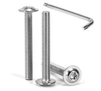 Tunejoy M5 x 40 mm Tornillos de Cabeza Alomada Torx con Brida Tornillo de Cabeza Hexagonal de Acero Inoxidable A2 V2A Tornillos Máquina con T25 Allen Rosca Completa 30 Piezas