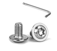 Tunejoy M6 x 10 mm Tornillos de Cabeza Alomada Torx con Brida Tornillo de Cabeza Hexagonal de Acero Inoxidable A2 V2A Tornillos Máquina con T30 Allen Rosca Completa 20 Piezas