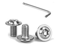 Tunejoy M6 x 10 mm Tornillos de Cabeza Alomada Torx con Brida Tornillo de Cabeza Hexagonal de Acero Inoxidable A2 V2A Tornillos Máquina con T30 Allen Rosca Completa 30 Piezas