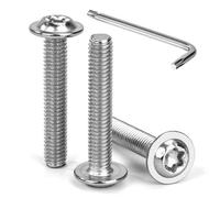 Tunejoy M6 x 35 mm Tornillos de Cabeza Alomada Torx con Brida Tornillo de Cabeza Hexagonal de Acero Inoxidable A2 V2A Tornillos Máquina con T30 Allen Rosca Completa 30 Piezas