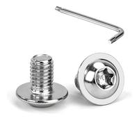 Tunejoy M8 x 12 mm Tornillos de Cabeza Alomada Torx con Brida Tornillo de Cabeza Hexagonal de Acero Inoxidable A2 V2A Tornillos Máquina con T40 Allen Rosca Completa 20 Piezas