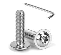 Tunejoy M8 x 30 mm Tornillos de Cabeza Alomada Torx con Brida Tornillo de Cabeza Hexagonal de Acero Inoxidable A2 V2A Tornillos Máquina con T40 Allen Rosca Completa 20 Piezas