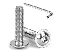 Tunejoy M8 x 35 mm Tornillos de Cabeza Alomada Torx con Brida Tornillo de Cabeza Hexagonal de Acero Inoxidable A2 V2A Tornillos Máquina con T40 Allen Rosca Completa 20 Piezas