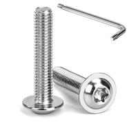 Tunejoy M8 x 40 mm Tornillos de Cabeza Alomada Torx con Brida Tornillo de Cabeza Hexagonal de Acero Inoxidable A2 V2A Tornillos Máquina con T40 Allen Rosca Completa 20 Piezas
