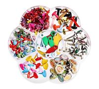 Tunejoy Mini Encuadernadores Redondos Metal Brad Sujetadores de Papel 210 Piezas Brads Flores para Scrapbooking Scrap Papel Craft DIY Proyectos 6-12mm