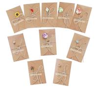 Tunejoy Tarjeta de Felicitación 10 pcs Papel Kraft Retro Hecho a Mano tarjeta de agradecimiento para Navidad Boda Regalo Cumpleaños Fiesta Año Nuevo 17,5x11cm