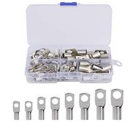 Tunejoy Terminales de Cobre Estañado 60 Piezas Pernos Terminales de Conector de Cable Conectores de Anillo de Alambre SC para Crimpar Eléctricos