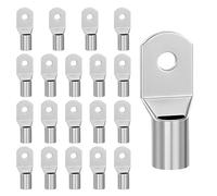 Tunejoy Terminales Eléctricos SC10-8 Cobre Estañado Terminales de Cable Batería 10mm² Sin Aislamiento para Batería Coche Moto Barcos Plata 20 Piezas