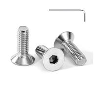 Tunejoy Tornillo Avellanado M4 x 12 mm Tornillos de Cabeza Avellanada Hexagonal de Acero Inoxidable A2 V2A Norma DIN 7991 con llave Allen Rosca Completa 30 Piezas