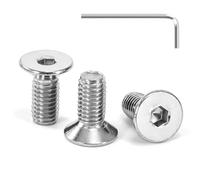 Tunejoy Tornillo Avellanado M5 x 12 mm Tornillos de Cabeza Avellanada Hexagonal de Acero Inoxidable A2 V2A Norma DIN 7991 con llave Allen Rosca Completa 30 Piezas