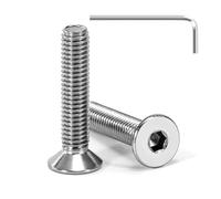 Tunejoy Tornillo Avellanado M5 x 25 mm Tornillos de Cabeza Avellanada Hexagonal de Acero Inoxidable A2 V2A Norma DIN 7991 con llave Allen Rosca Completa 20 Piezas