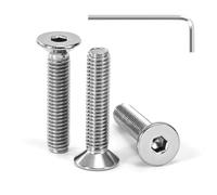 Tunejoy Tornillo Avellanado M5 x 25 mm Tornillos de Cabeza Avellanada Hexagonal de Acero Inoxidable A2 V2A Norma DIN 7991 con llave Allen Rosca Completa 30 Piezas