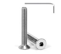 Tunejoy Tornillo Avellanado M5 x 35 mm Tornillos de Cabeza Avellanada Hexagonal de Acero Inoxidable A2 V2A Norma DIN 7991 con llave Allen Rosca Completa 20 Piezas