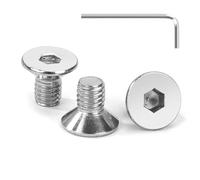 Tunejoy Tornillo Avellanado M6 x 10 mm Tornillos de Cabeza Avellanada Hexagonal de Acero Inoxidable A2 V2A Norma DIN 7991 con llave Allen Rosca Completa 30 Piezas