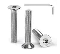 Tunejoy Tornillo Avellanado M6 x 35 mm Tornillos de Cabeza Avellanada Hexagonal de Acero Inoxidable A2 V2A Norma DIN 7991 con llave Allen Rosca Completa 30 Piezas