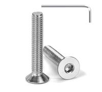 Tunejoy Tornillo Avellanado M6 x 35 mm Tornillos de Cabeza Avellanada Hexagonal de Acero Inoxidable A2 V2A Norma DIN 7991 con llave Allen Rosca Completa 20 Piezas