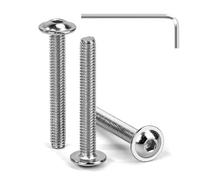 Tunejoy Tornillos de Cabeza Alomada con Brida M4 x 30 mm Tornillo de Cabeza Hexagonal de Acero Inoxidable A2 V2A Tornillos Máquina con llave Allen Rosca Completa 30 Piezas