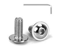 Tunejoy Tornillos de Cabeza Alomada con Brida M5 x 12 mm Tornillo de Cabeza Hexagonal de Acero Inoxidable A2 V2A Tornillos Máquina con llave Allen Rosca Completa 20 Piezas