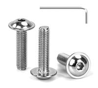 Tunejoy Tornillos de Cabeza Alomada con Brida M5 x 20 mm Tornillo de Cabeza Hexagonal de Acero Inoxidable A2 V2A Tornillos Máquina con llave Allen Rosca Completa 30 Piezas