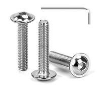 Tunejoy Tornillos de Cabeza Alomada con Brida M5 x 25 mm Tornillo de Cabeza Hexagonal de Acero Inoxidable A2 V2A Tornillos Máquina con llave Allen Rosca Completa 30 Piezas